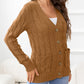 SavannahTree Button Down Cable-Knit Cardigan