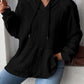 Textured Drawstring Kangaroo Pocket Hoodie
