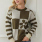 LoversLane Contrast Round Neck Long Sleeve Sweater