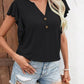 Notched Cap Sleeve T-Shirt