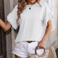 Ruffled Round Neck Short Sleeve Blouse