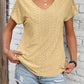 Eyelet V-Neck Short Sleeve T-Shirt
