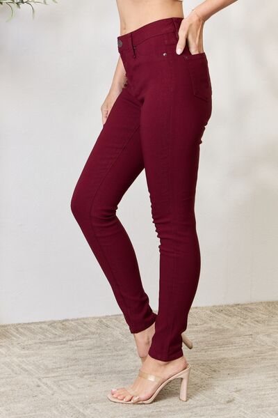 YMI Jeanswear Dark Wine Hyperstretch Mid-Rise Skinny Jeans