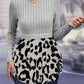Women's Isla Leopard Peplum Round Neck Blouse