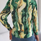 Printed Button Up Long Sleeve Shirt