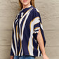 Tie Neck Printed Slit Sleeve Blouse