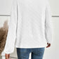 Full Size Half Button Long Sleeve Top