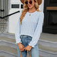 Printed Round Neck Flounce Sleeve Blouse