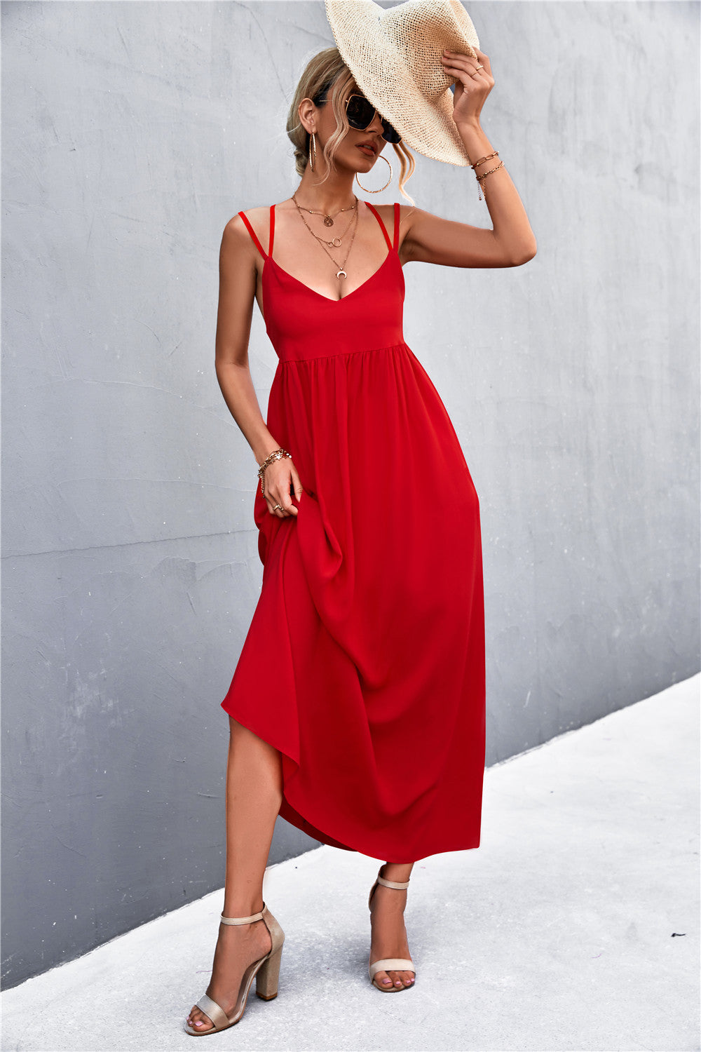 Women's Sarah Double Strap Tie Back Dress