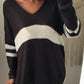 Striped V-Neck Long Sleeve Sweater