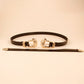 Women's Double Buckle PU Leather Belt