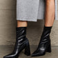 Weeboo Stacy Block Heel Sock Black Boots