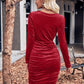 Women's Lucetta Glitter Ruched Cowl Neck Wrap Dress