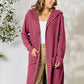 Basic Bae Full Size Ribbed Open Front Long Sleeve Cardigan