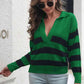 KnittedEmporium Striped Johnny Collar Sweater