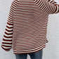 LakenLea Striped V-Neck Button-Down Cardigan