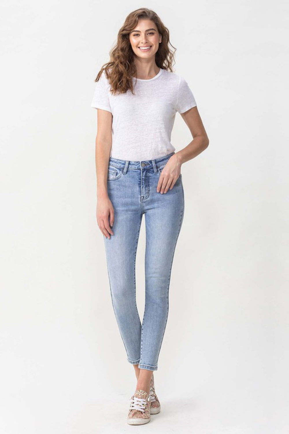 Lovervet Full Size Talia High Rise Crop Skinny Jeans *