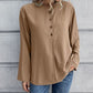 Half Button Long Sleeve Blouse