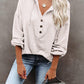 Full Size Buttoned Drop Shoulder Hoodie