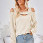 Cutout Square Neck Cold Shoulder T-Shirt