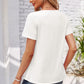 Decorative Button Scoop Neck T-Shirt