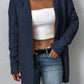 Cable-Knit Dropped Shoulder Hooded Cardigan