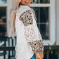 Leopard Round Neck Dropped Shoulder T-Shirt