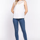 ACTIVE BASIC Round Neck Lace Patch Texture Tank