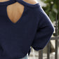 Ribbed Long Sleeve Cold Shoulder Knit Top