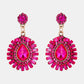 Teardrop Shape Glass Stone Dangle Earrings