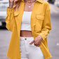 Pocketed Button Up Dropped Shoulder Shacket