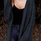 FULL SIZE Open Front Dropped Shoulder Cardigan with Pockets