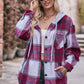 Full Size Plaid Dropped Shoulder Hooded Jacket