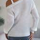 Allissa Asymmetrical Neck Cold Shoulder Long Sleeve Sweater