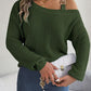 Allissa Asymmetrical Neck Cold Shoulder Long Sleeve Sweater