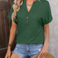Notched Buttoned Short Sleeve T-Shirt