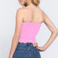 ACTIVE BASIC V-Neck Lace Detail Ribbed Seamless Cami