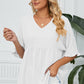 Peplum V-Neck Half Sleeve T-Shirt