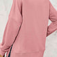 Round Neck  Dropped Shoulder Slit Sweatshirt