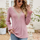 Pretty Purples Eyelet V-Neck Smocked Flounce Sleeve Blouse