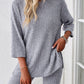 Ribbed Round Neck Top and Shorts Set