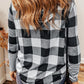Plaid Drawstring Long Sleeve Hoodie