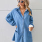 Women's Zabelle Button Up Pocketed Raw Hem Denim Dress