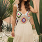 Openwork Sleeveless Embroidery Dress
