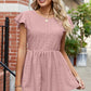 Tied Ruffled Round Neck Peplum T-Shirt