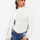 Women's BeautyEve Backless Tie-Waist Turtleneck Lantern Sleeve Bodysuit