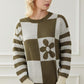 LoversLane Contrast Round Neck Long Sleeve Sweater
