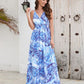 Printed Surplice Spaghetti Strap Dress