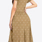 Printed Round Neck Short Sleeve Dress with Pockets