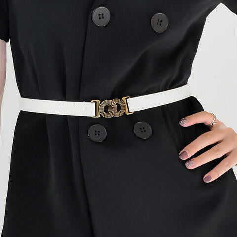 Chic Woman Alloy Buckle PU Belt